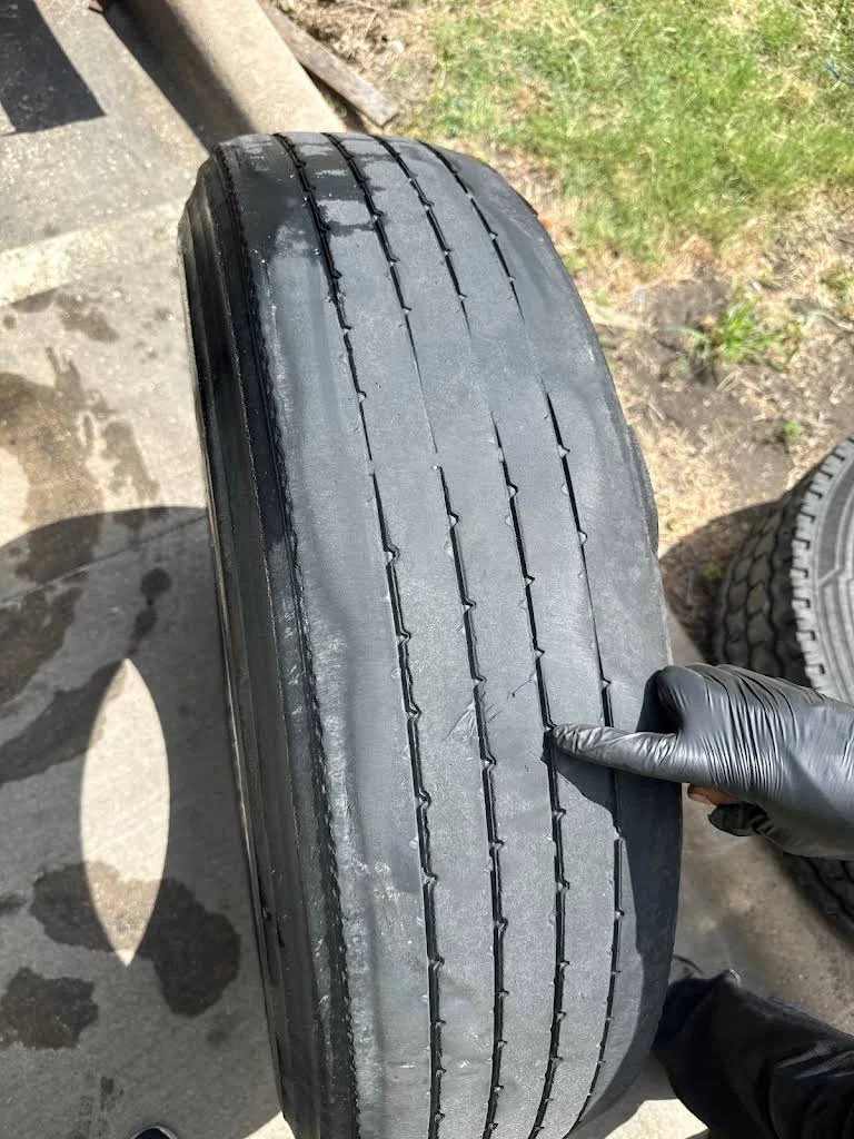 Worn truck tire inspection