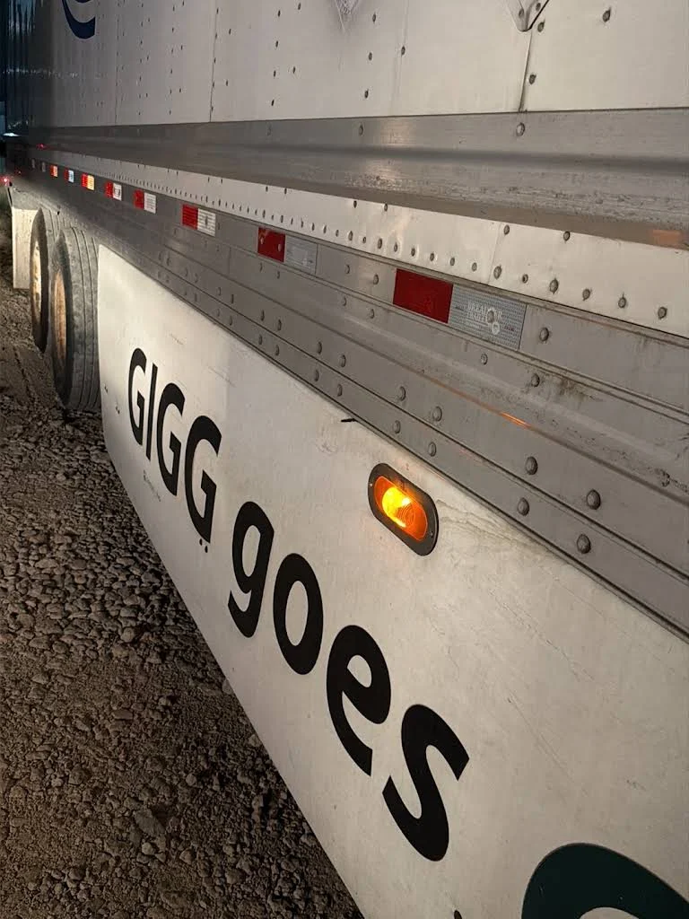Semi trailer under repair maintenance