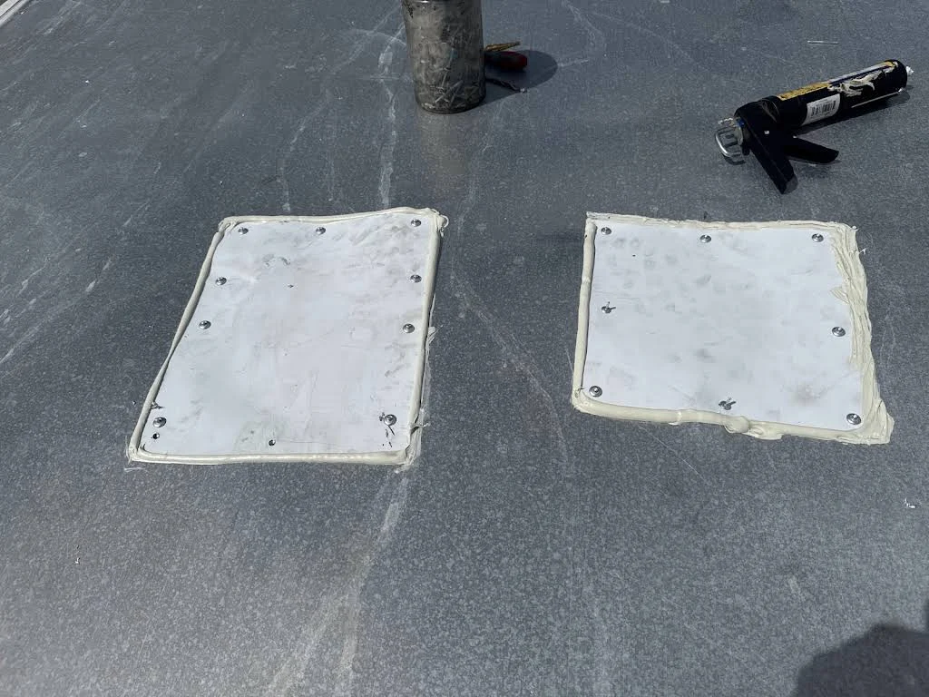 Trailer roof patch repair