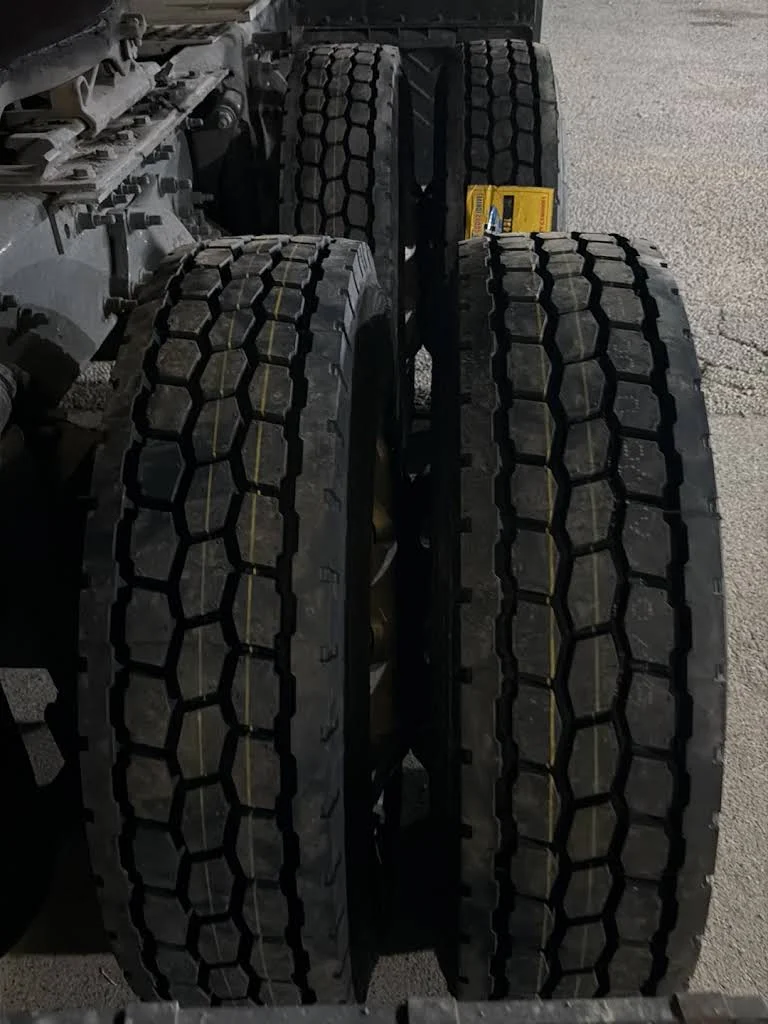 Replacement truck tires photographed by a customer