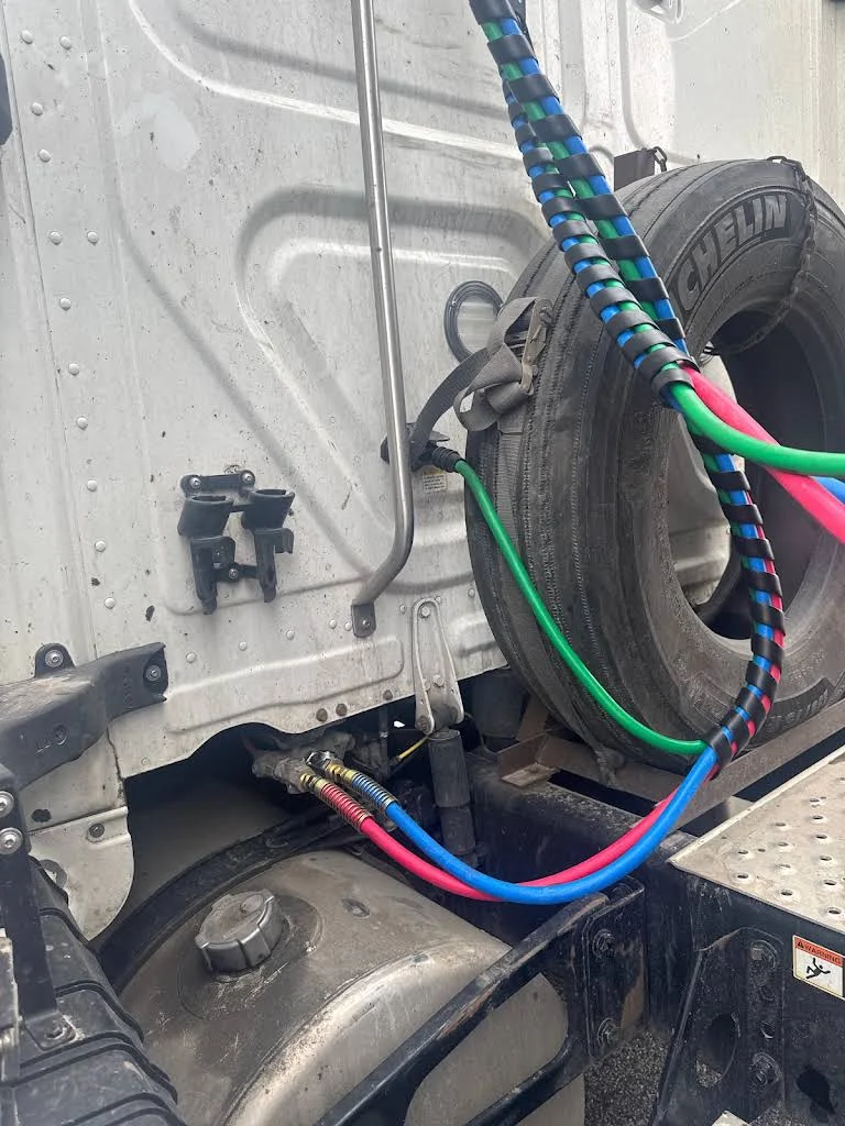Truck air brake and electrical lines